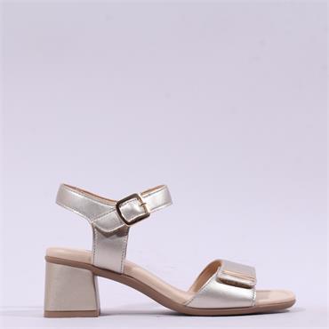 Remonte 2 Velcro Strap Block Heel Sandal - Gold